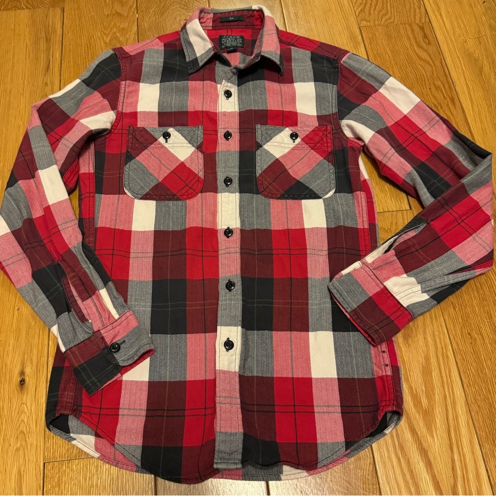 J.Crew & Co Trademark Sporting Goods Checkered Button Down Shirt Sz XS